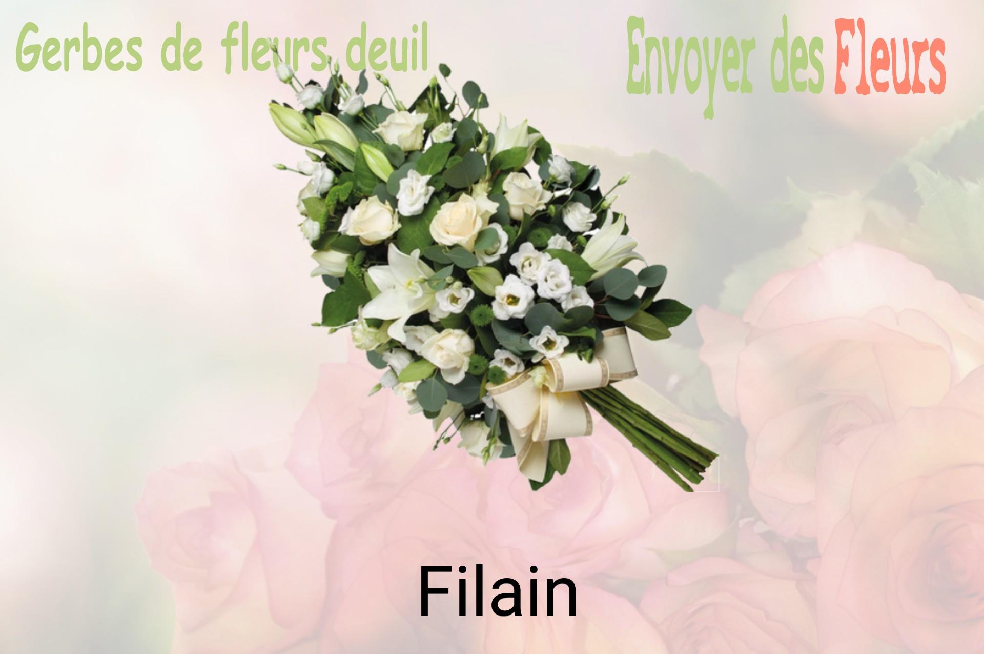 Gerbe de fleurs de deuil livrée à Filain